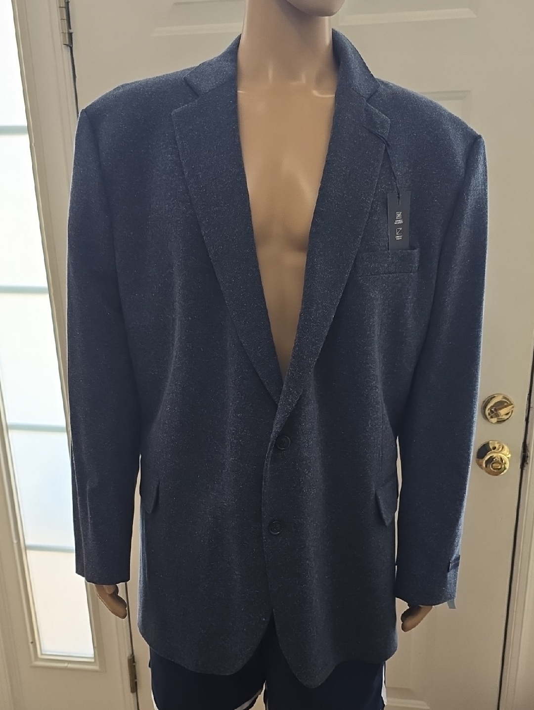 Stafford Brand Mens Big And Tall Blue Sports Coat Jacket Size 56 Long